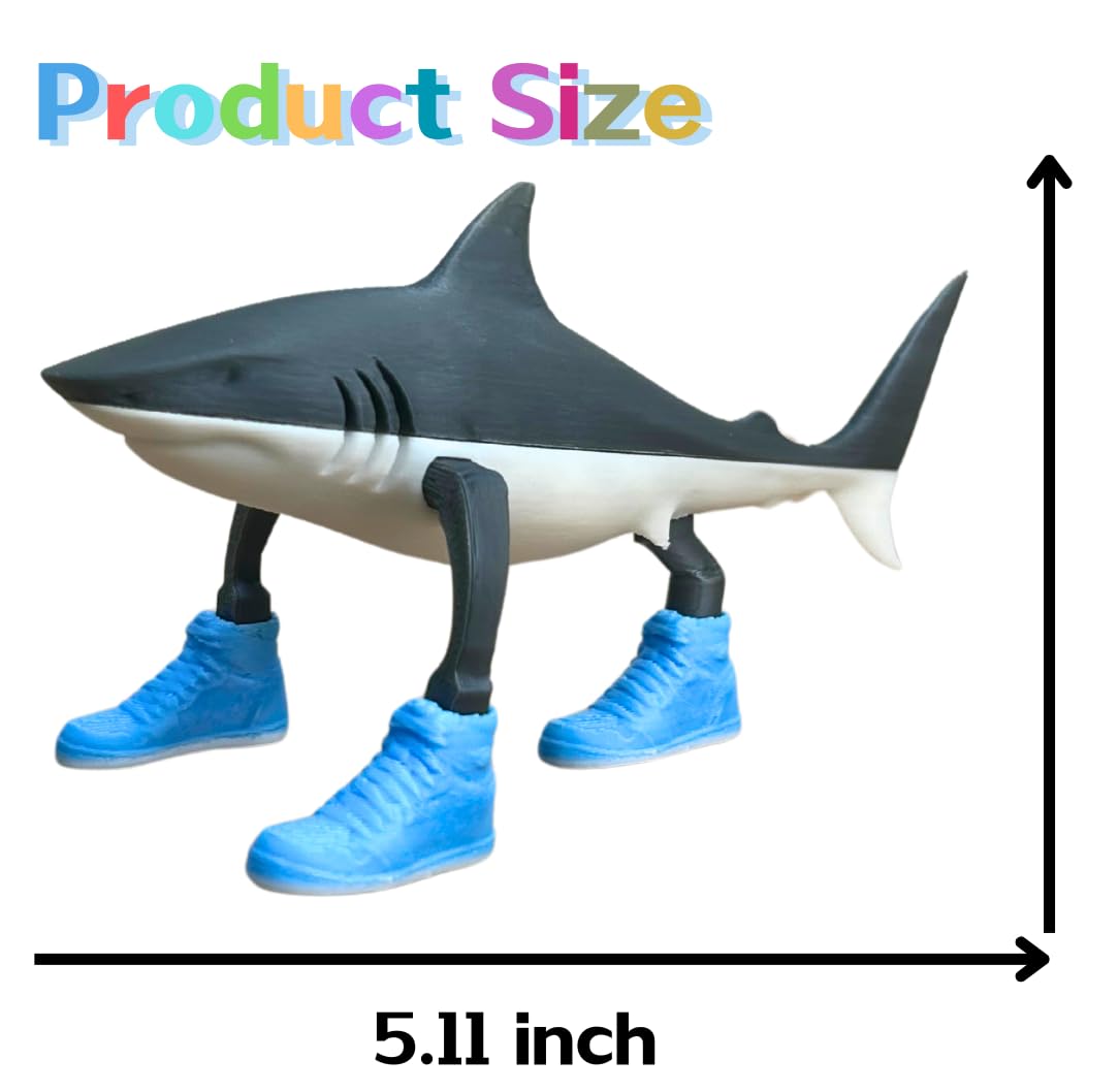 Tralalero Tralala Decoration, Meme Shark Figurines, Creative 3D Italian Brainrot Shark in Sneakers, Collectible Figurine Gifts for Fans (White) Italian Brainrot