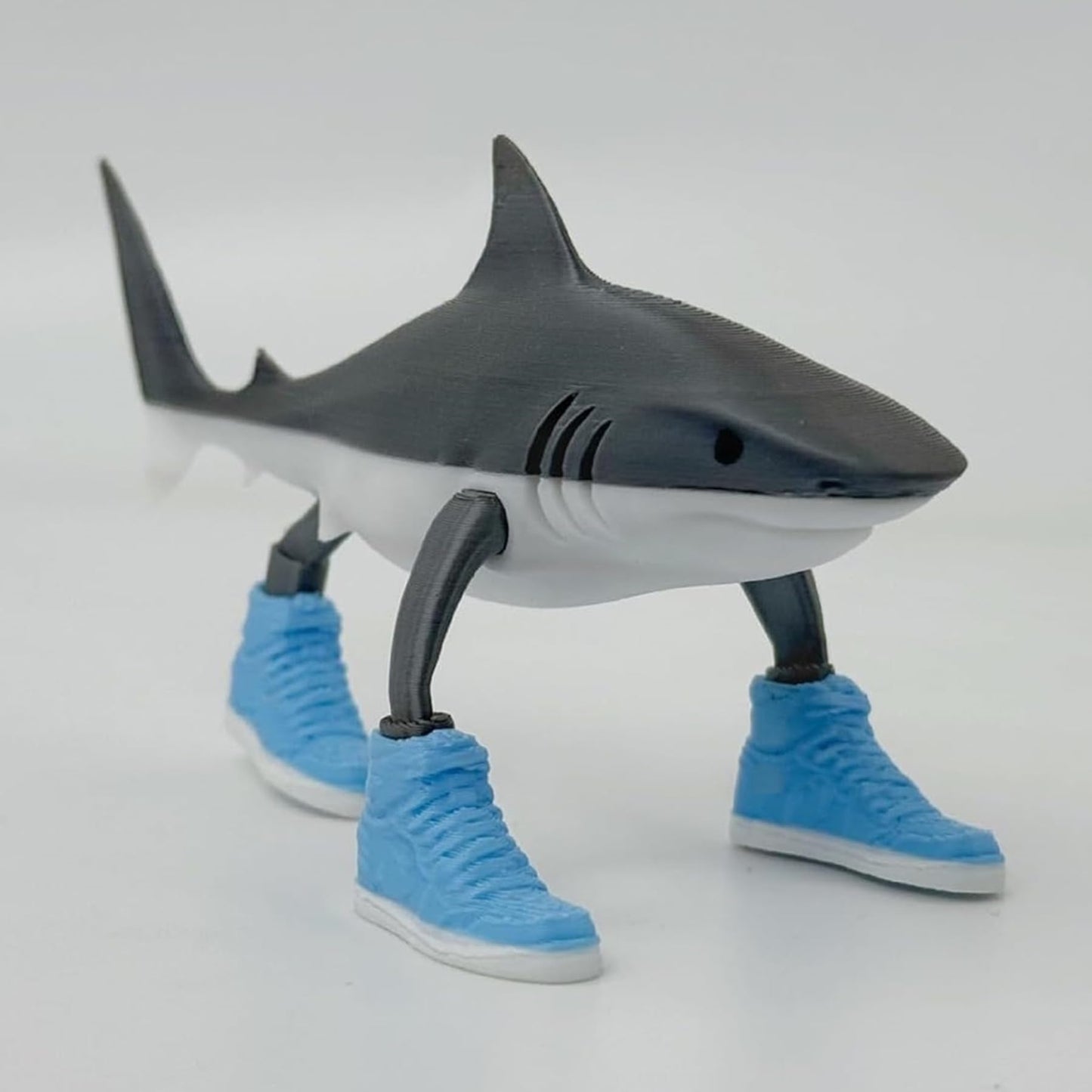 Tralalero Tralala Decoration, Meme Shark Figurines, Creative 3D Italian Brainrot Shark in Sneakers, Collectible Figurine Gifts for Fans (White) Italian Brainrot