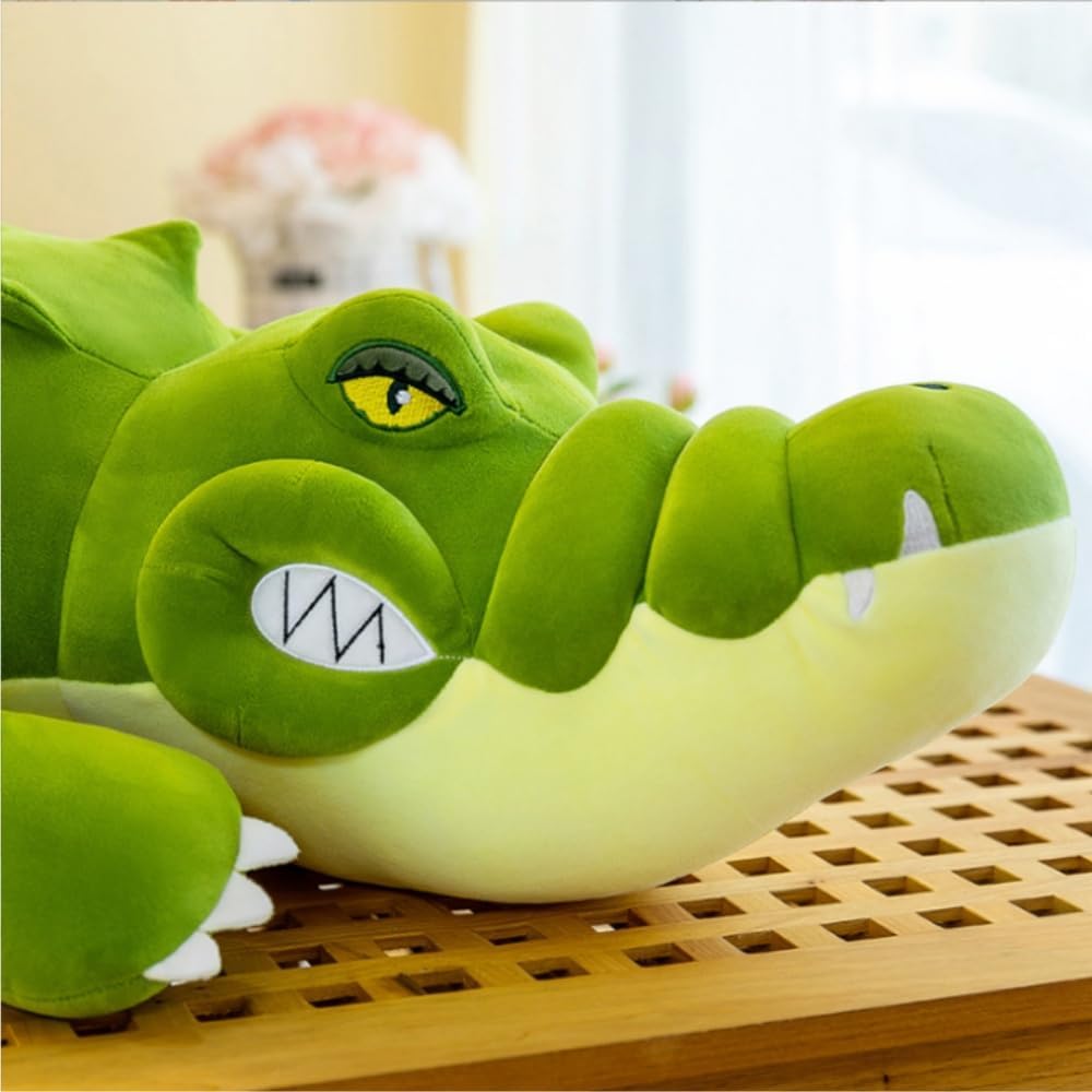 31 Inch/80cm Crocodile Big Hugging Pillow, Cute Alligator Plush Stuffed Animal,Crocodile Plush Toy Sleeping Long Pillow Toy Gifts for Kids, Birthday, Christmas, Green Italian Brainrot