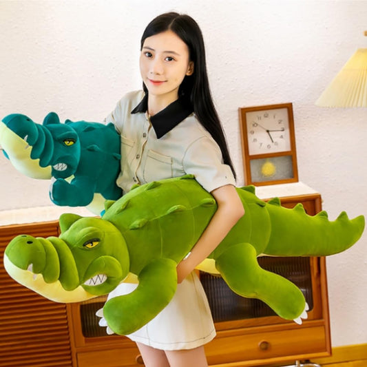 31 Inch/80cm Crocodile Big Hugging Pillow, Cute Alligator Plush Stuffed Animal,Crocodile Plush Toy Sleeping Long Pillow Toy Gifts for Kids, Birthday, Christmas, Green Italian Brainrot