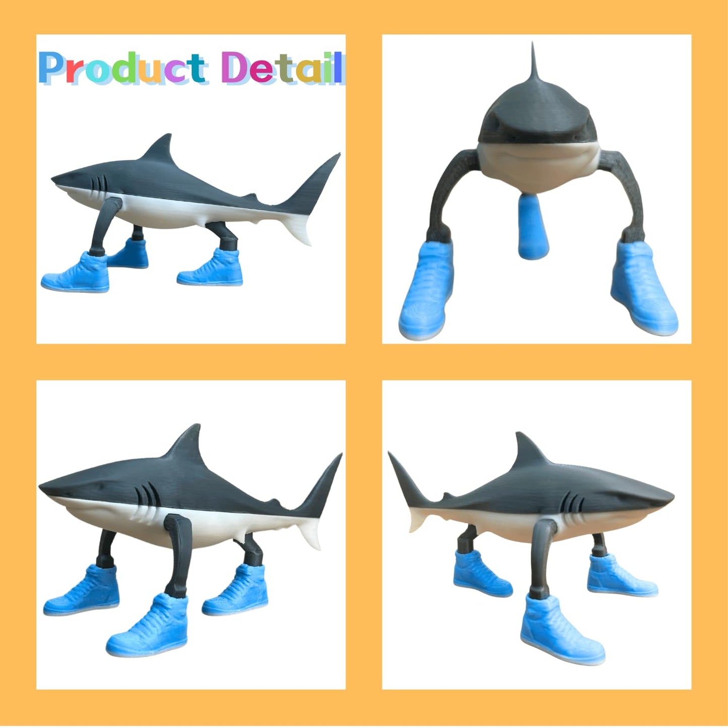 Tralalero Tralala Decoration, Meme Shark Figurines, Creative 3D Italian Brainrot Shark in Sneakers, Collectible Figurine Gifts for Fans (White) Italian Brainrot