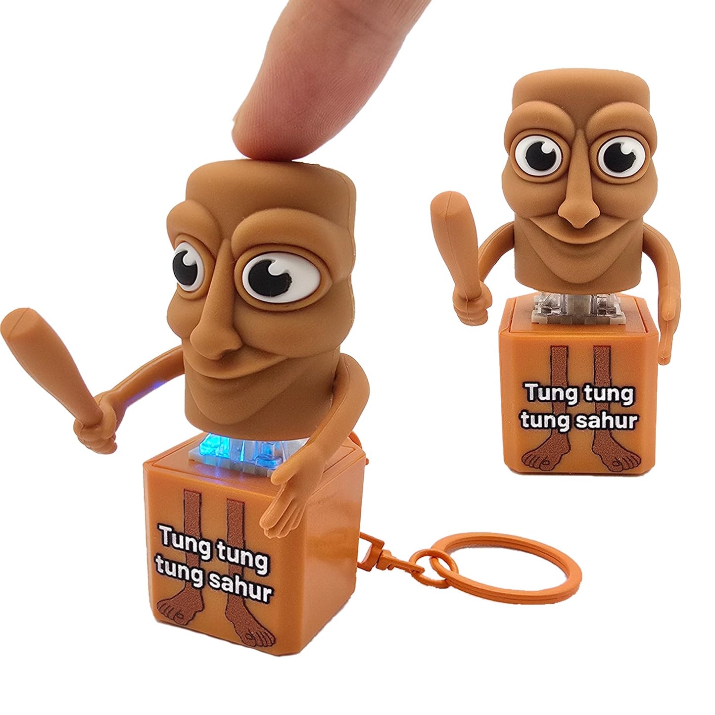 Tung Tung Tung Sahur Keyboard Clicker Fidget Keychain with Sound and LED Light, Italian Brainrot Keychain Toy Stress Relief for Adults(1pcs)