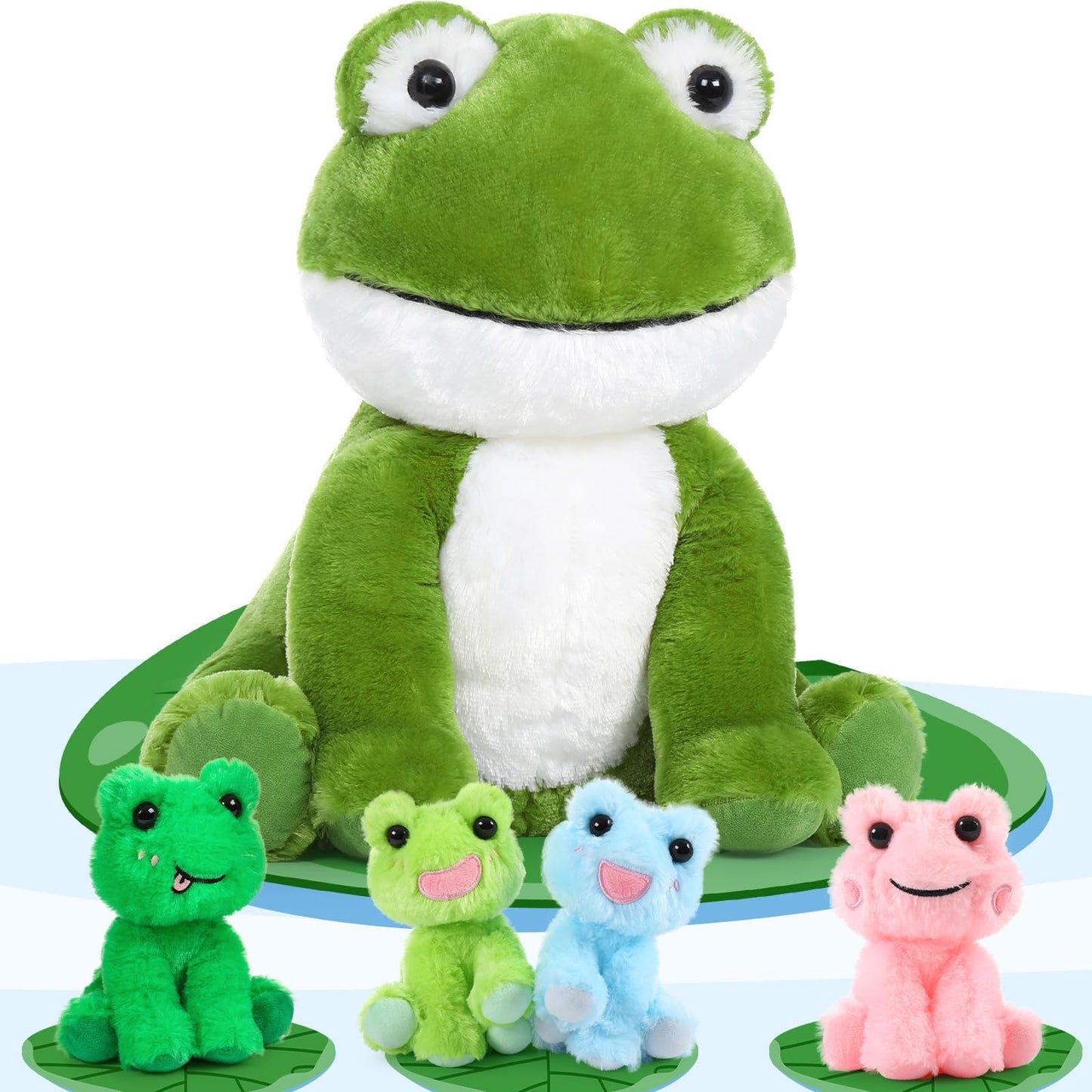 MorisMos Plush Alligator Stuffed Animal with Babies,23.6'' Mommy Stuffed Alligator with 3 Baby Crocodile Animals & 3 Plush Eggs,Lifelike Crocodile Toys for Kid 3-5 Birthday Decor