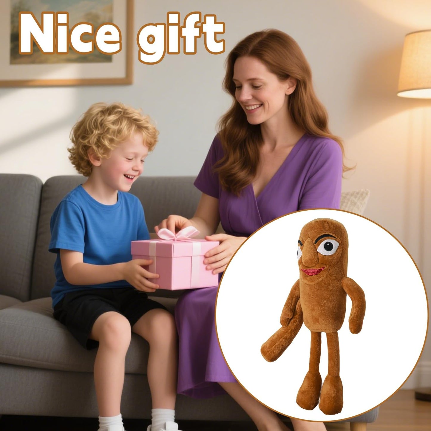 Italian Brainrot Tung Tung Tung Sahur 18inch Tung Tung Tung Sahur Toy Gift,Cute Stuffed Figure Doll for Kids and Adults Inspired Plush Toy