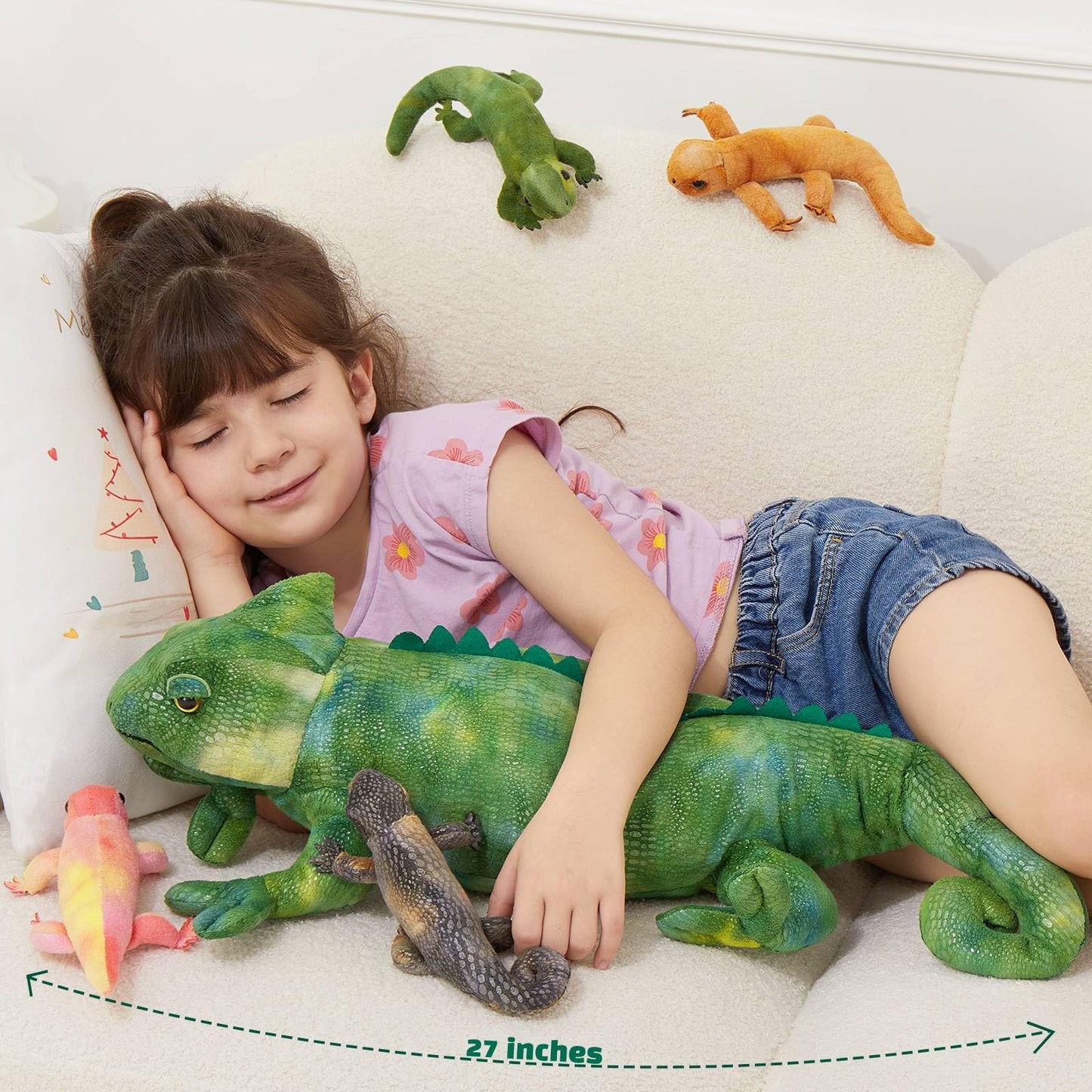 MorisMos Plush Alligator Stuffed Animal with Babies,23.6'' Mommy Stuffed Alligator with 3 Baby Crocodile Animals & 3 Plush Eggs,Lifelike Crocodile Toys for Kid 3-5 Birthday Decor