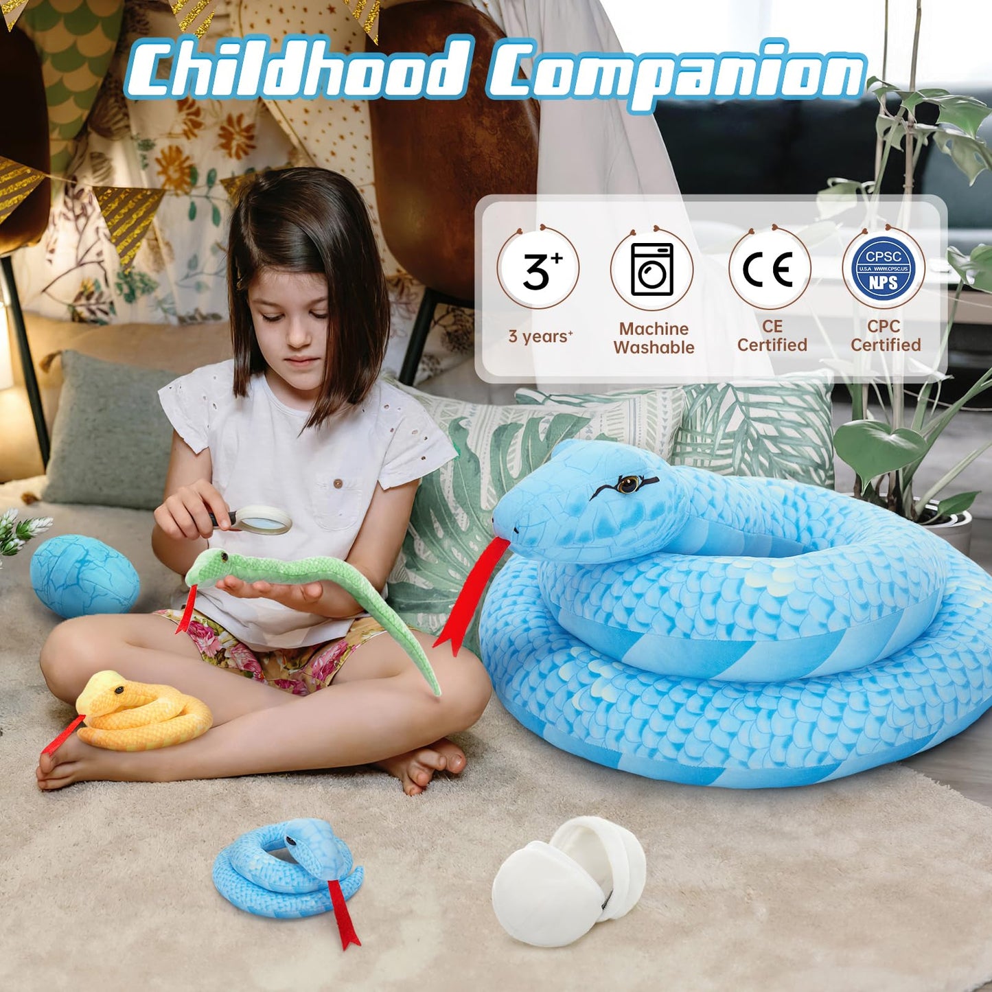 MorisMos Plush Alligator Stuffed Animal with Babies,23.6'' Mommy Stuffed Alligator with 3 Baby Crocodile Animals & 3 Plush Eggs,Lifelike Crocodile Toys for Kid 3-5 Birthday Decor
