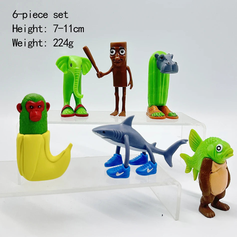 Italian Brainrot Tung Sahur Figure Toy Tralalero Tralala Figures Shimpanzini Bananini Bombardino Crocodilo Model Decor Doll Gift Italian Brainrot