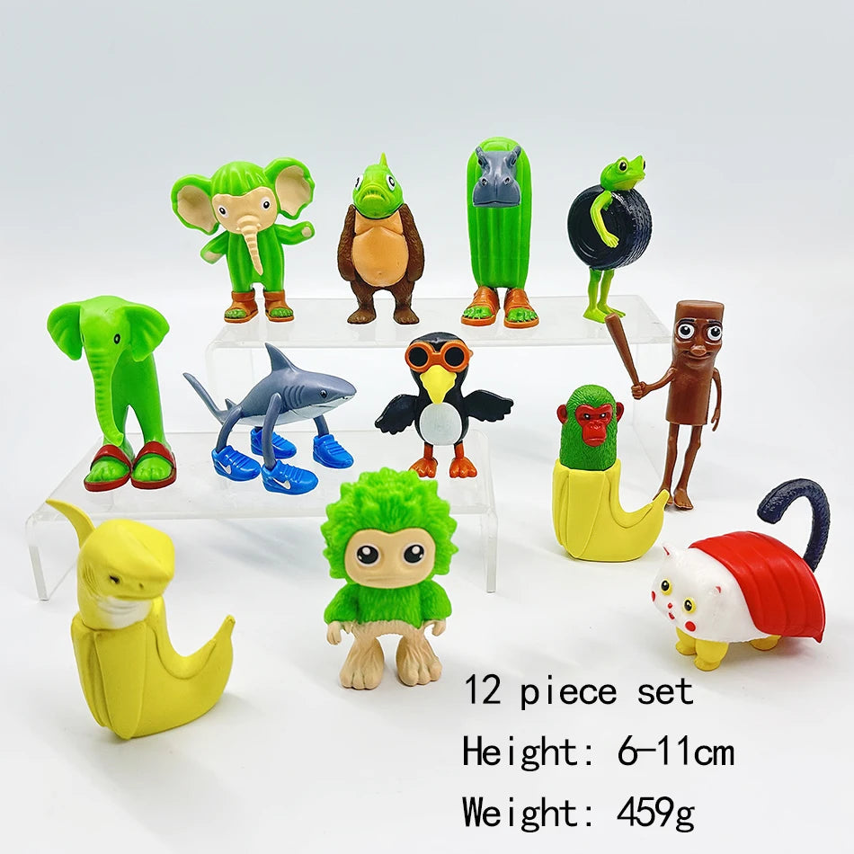 Italian Brainrot Tung Sahur Figure Toy Tralalero Tralala Figures Shimpanzini Bananini Bombardino Crocodilo Model Decor Doll Gift Italian Brainrot