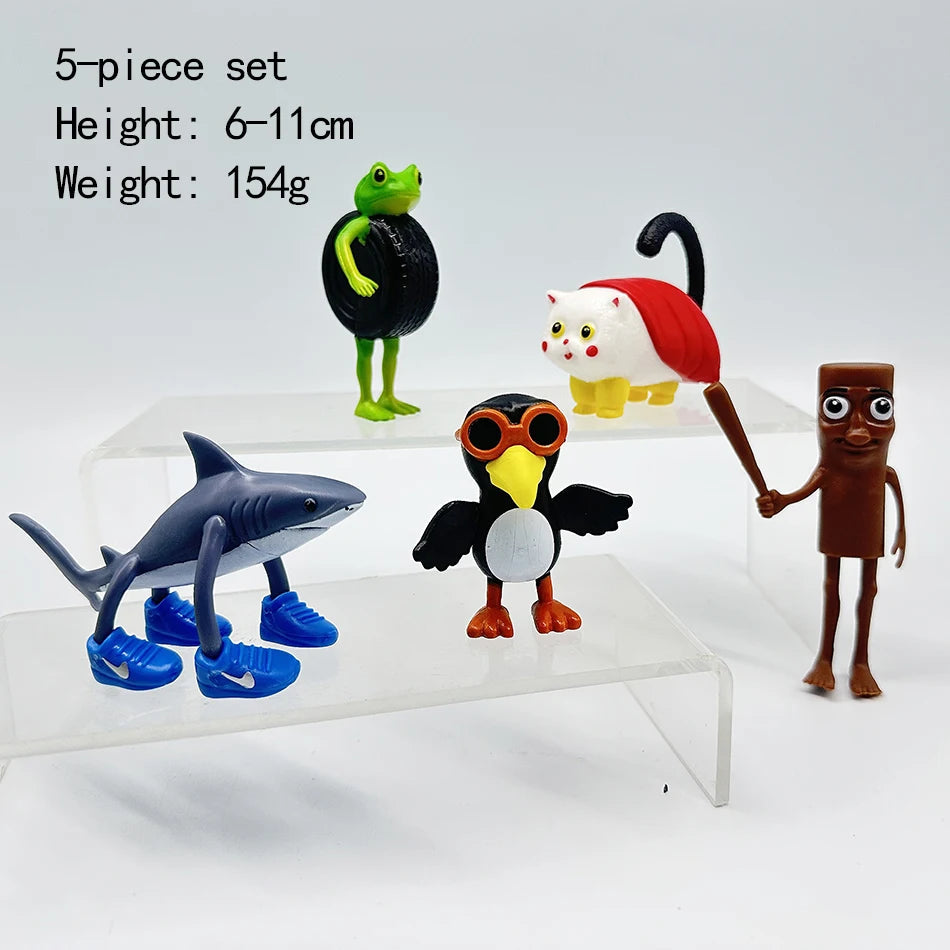 Italian Brainrot Tung Sahur Figure Toy Tralalero Tralala Figures Shimpanzini Bananini Bombardino Crocodilo Model Decor Doll Gift Italian Brainrot