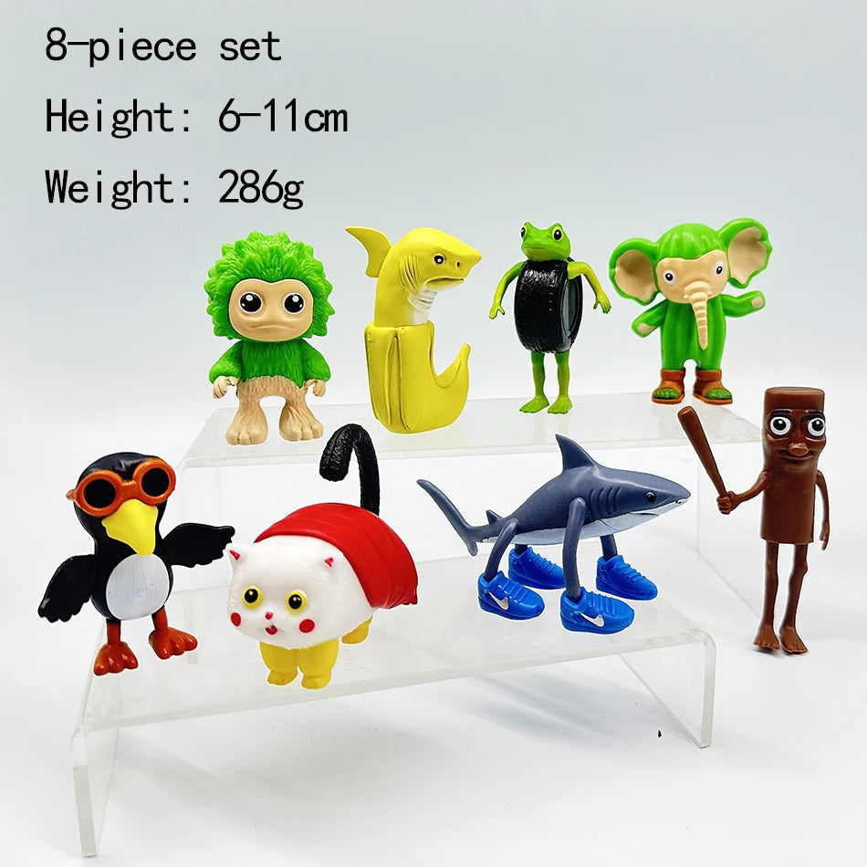 Italian Brainrot Tung Sahur Figure Toy Tralalero Tralala Figures Shimpanzini Bananini Bombardino Crocodilo Model Decor Doll Gift Italian Brainrot