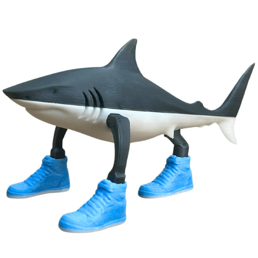 Tralalero Tralala Decoration, Meme Shark Figurines, Creative 3D Italian Brainrot Shark in Sneakers, Collectible Figurine Gifts for Fans (White) Italian Brainrot
