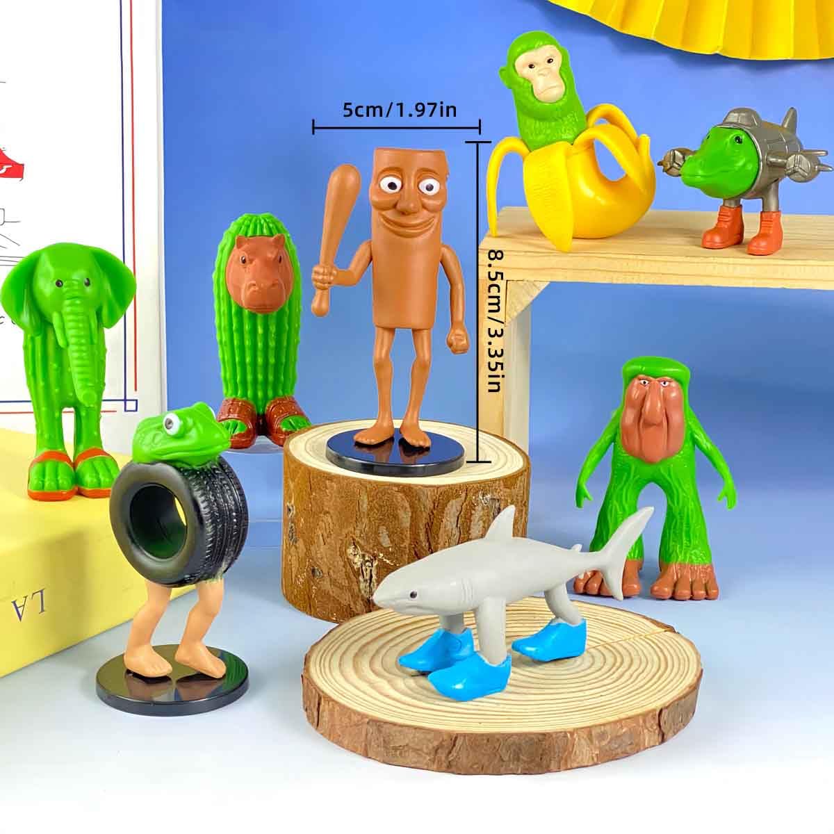 24PCS Italian Brainrot Meme Shark Figures Toys, 1.8 Inch Tralalero Tralala Action Figure, Tung Tung Tung Sahur Doll, Kids Birthday Party Favors Gift Italian Brainrot