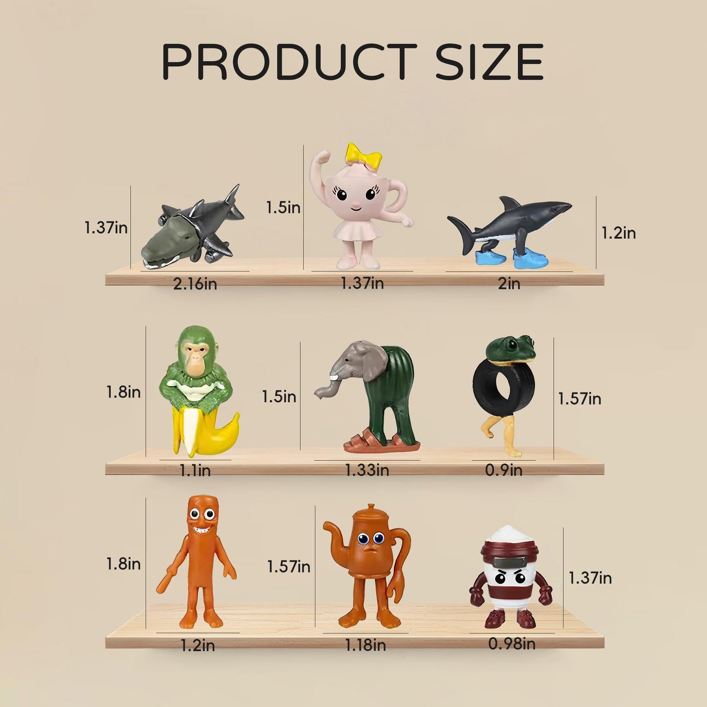 24PCS Italian Brainrot Meme Shark Figures Toys, 1.8 Inch Tralalero Tralala Action Figure, Tung Tung Tung Sahur Doll, Kids Birthday Party Favors Gift Italian Brainrot