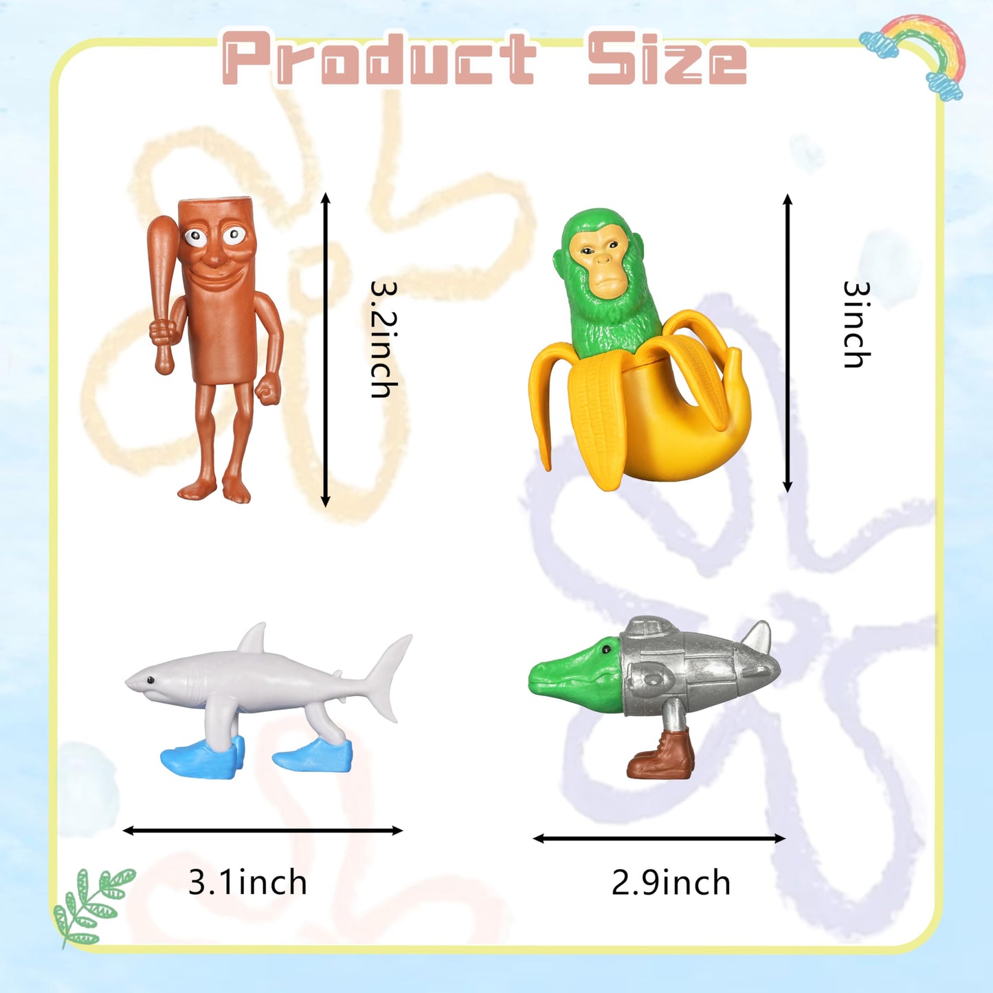 14 Pcs Italian Brainrot Action Figures,Cute Italian Brainrot Toy Cartoon Cake Toppers Birthday Decorations Gift for Game Fans Office Room Figurine Decor Italian Brainrot