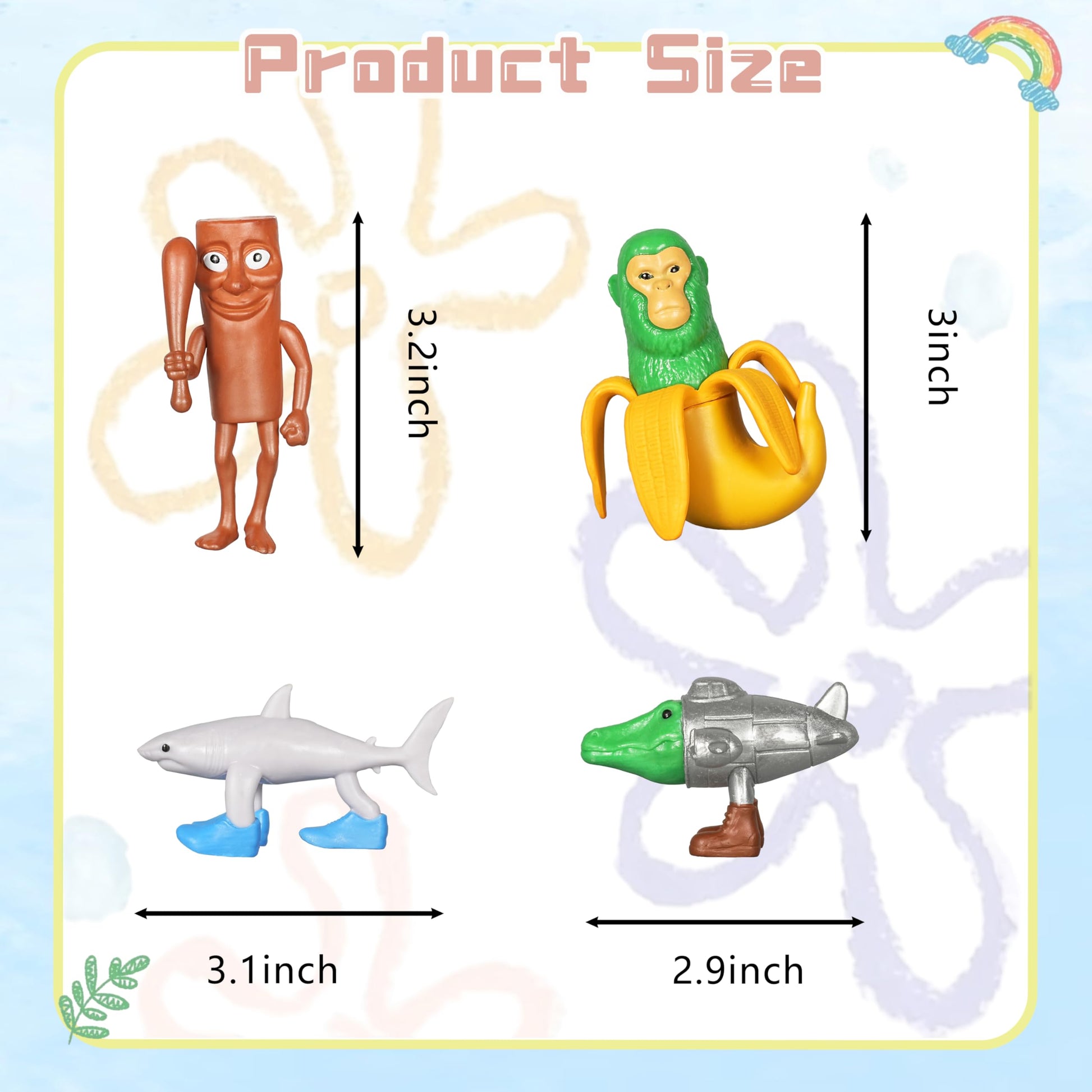 14 Pcs Italian Brainrot Action Figures,Cute Italian Brainrot Toy Cartoon Cake Toppers Birthday Decorations Gift for Game Fans Office Room Figurine Decor Italian Brainrot