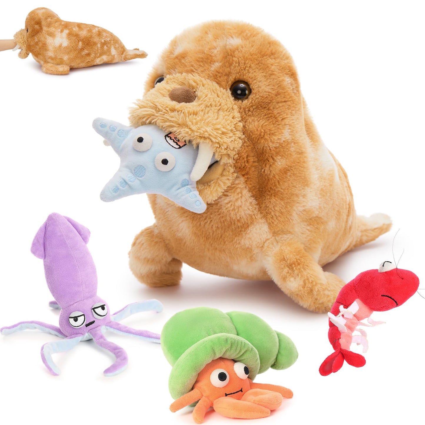 MorisMos Plush Alligator Stuffed Animal with Babies,23.6'' Mommy Stuffed Alligator with 3 Baby Crocodile Animals & 3 Plush Eggs,Lifelike Crocodile Toys for Kid 3-5 Birthday Decor