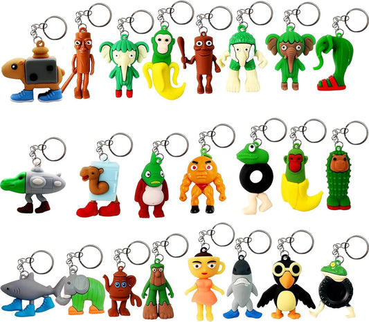 24PCS Brainrot Toys Italian Memes Keychain Tung Tung Tung Sahur Keychain Tralalero Tralala Toys Figurine Gift for Halloween Christmas Birthday Italian Brainrot