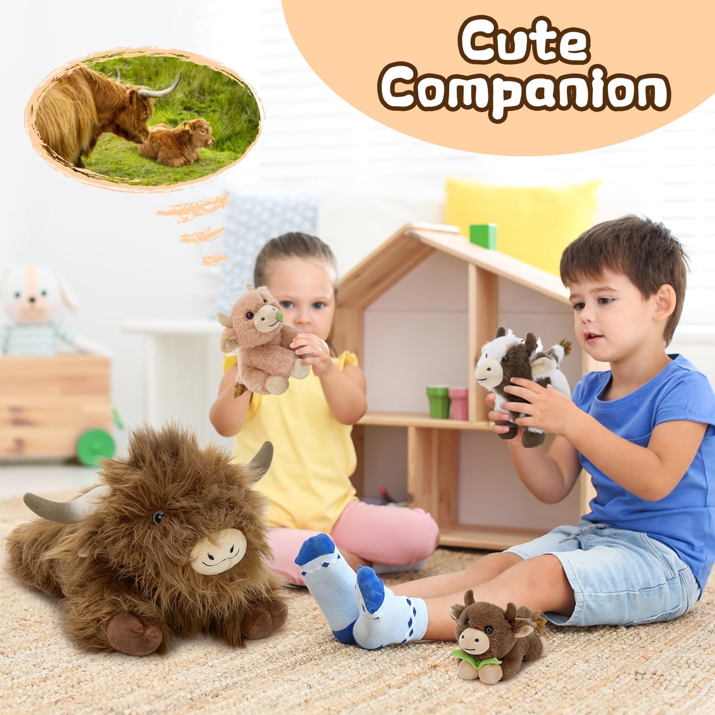 MorisMos Plush Alligator Stuffed Animal with Babies,23.6'' Mommy Stuffed Alligator with 3 Baby Crocodile Animals & 3 Plush Eggs,Lifelike Crocodile Toys for Kid 3-5 Birthday Decor