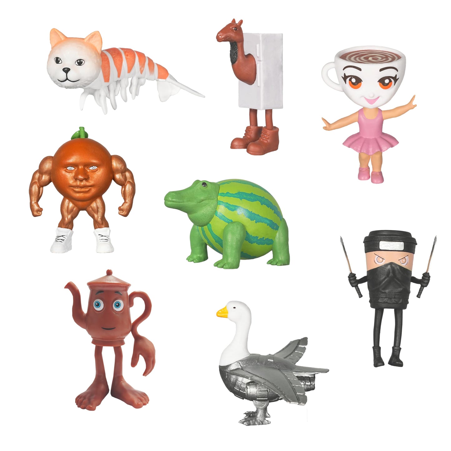 14 Pcs Italian Brainrot Action Figures,Cute Italian Brainrot Toy Cartoon Cake Toppers Birthday Decorations Gift for Game Fans Office Room Figurine Decor Italian Brainrot