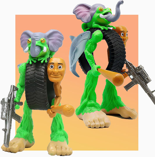 SUTURED Version Mix Italian Brainrot Toy Figures 7in Animals Tung Tung Tung Sahur Figurine Elephant Crocodilo for Cake Toppers Birthday Gifts 3D Collectible Toy Gifts for Fans (Style C)