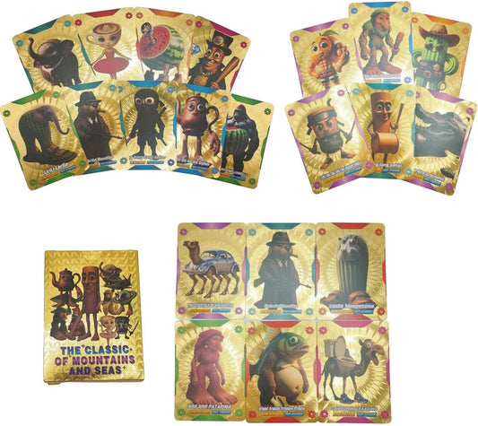 54 PCS Italian Brainrot Gold Cards Packs， Famous Fantasy Bizzare Animals，Bizarre and Fun Illustrations Italian Brainrot