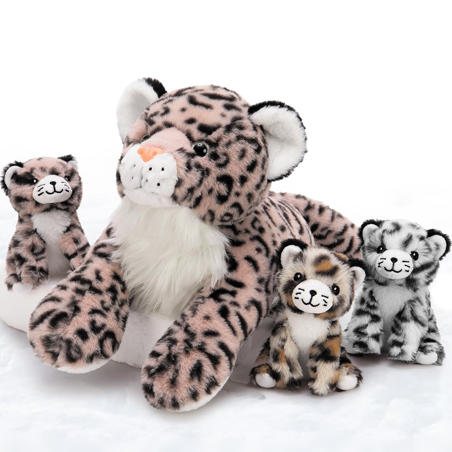 MorisMos Plush Alligator Stuffed Animal with Babies,23.6'' Mommy Stuffed Alligator with 3 Baby Crocodile Animals & 3 Plush Eggs,Lifelike Crocodile Toys for Kid 3-5 Birthday Decor