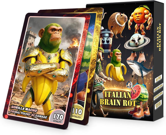 55pcs Italian Brainrot Cards,Funny Brainrot Cards Rot Collection,Brainrot-Gifts,Featuring Characters Like Tralalero Tralala &Ballerina Cappuccina,Famous Fantasy Bizzare Animals Fun Illustrations