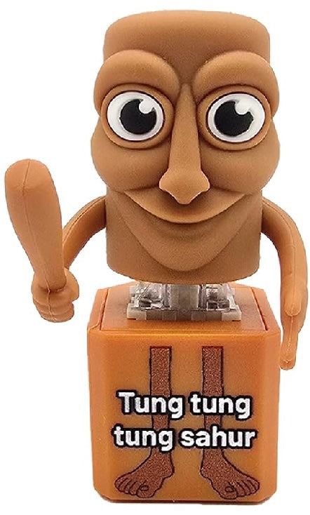 Tung Tung Tung Sahur Keyboard Clicker Fidget Keychain with Sound and LED Light, Italian Brainrot Keychain Toy Stress Relief for Adults(1pcs)