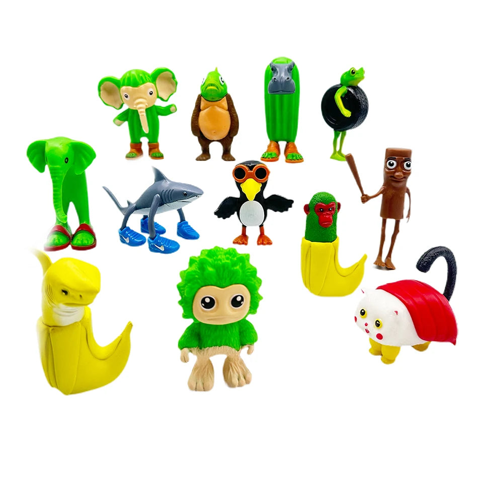 Italian Brainrot Tung Sahur Figure Toy Tralalero Tralala Figures Shimpanzini Bananini Bombardino Crocodilo Model Decor Doll Gift Italian Brainrot